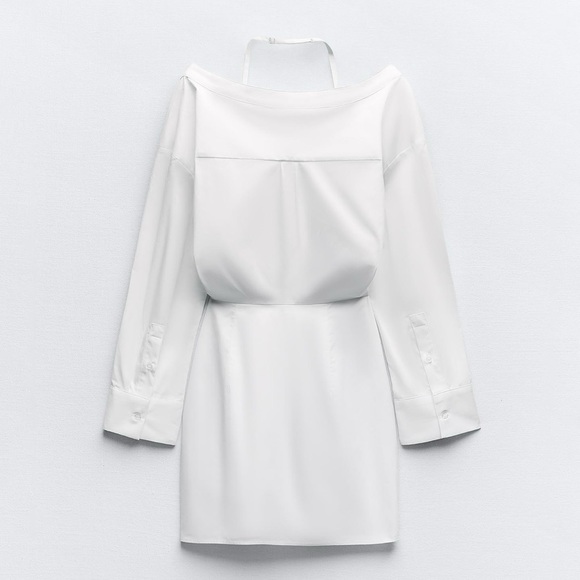 Zara OFF-THE-SHOULDER TRENCH COAT DRESS. - Picture 7 of 9